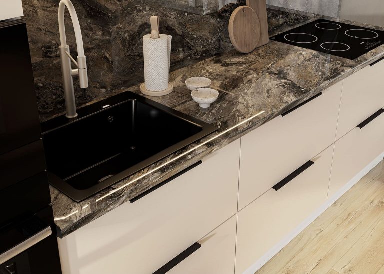 Модульная кухня Модерн New МДФ Меланж Бежевая SV-Мебель