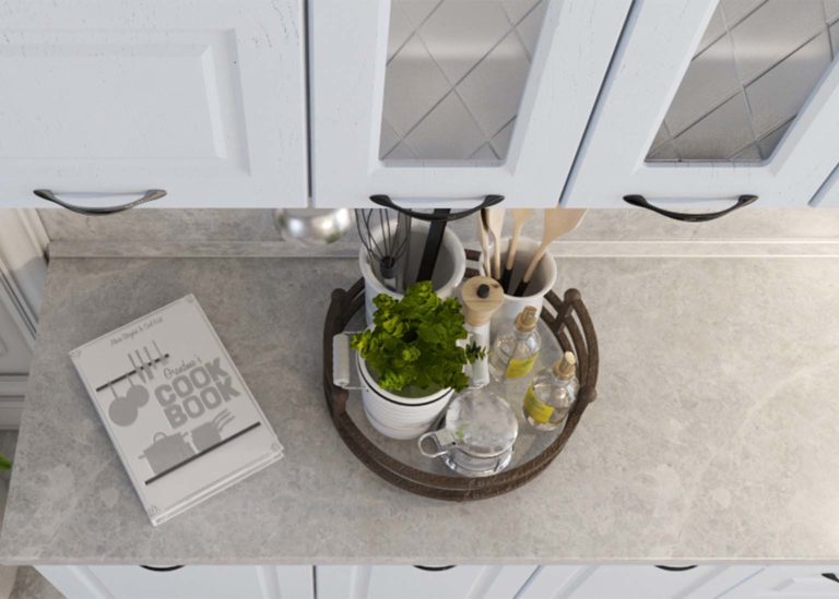 Кухня Грейвуд Арктик стекло SV-Мебель