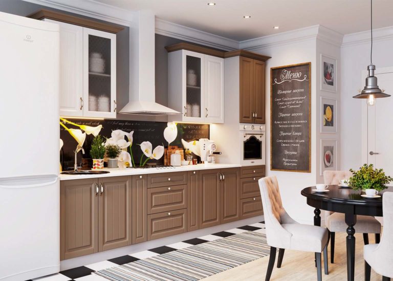 Кухня Прованс Белый текстурный / Трюфель текстурный SV-Мебель