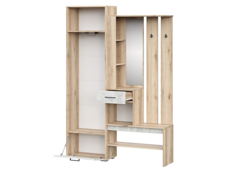 Прихожая Фаворит Дуб Делано Цемент светлый SV-Мебель