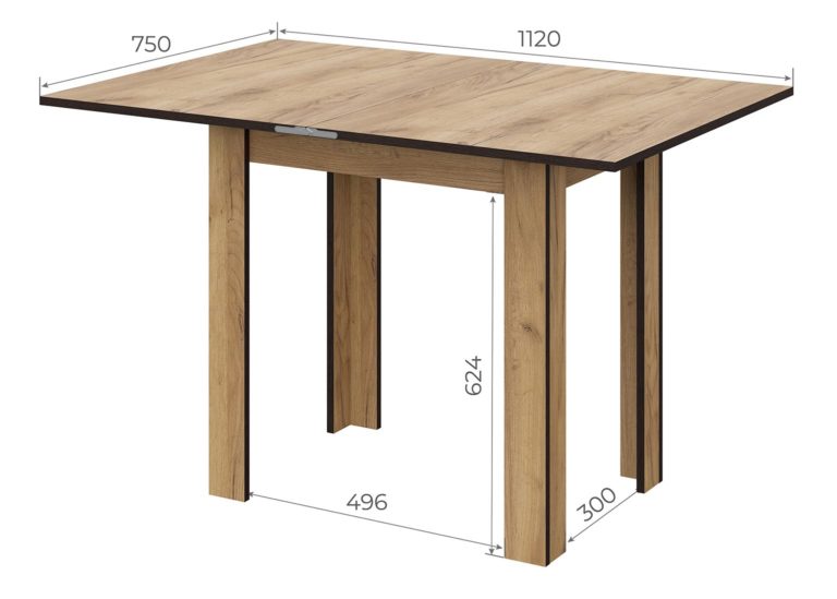 Стол обеденный «СО 3» раскладной ЛДСП Дуб Золотой SV-Мебель