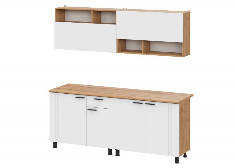 Кухня Монако Дуб Золотой Белая 2 м SV-Мебель 2