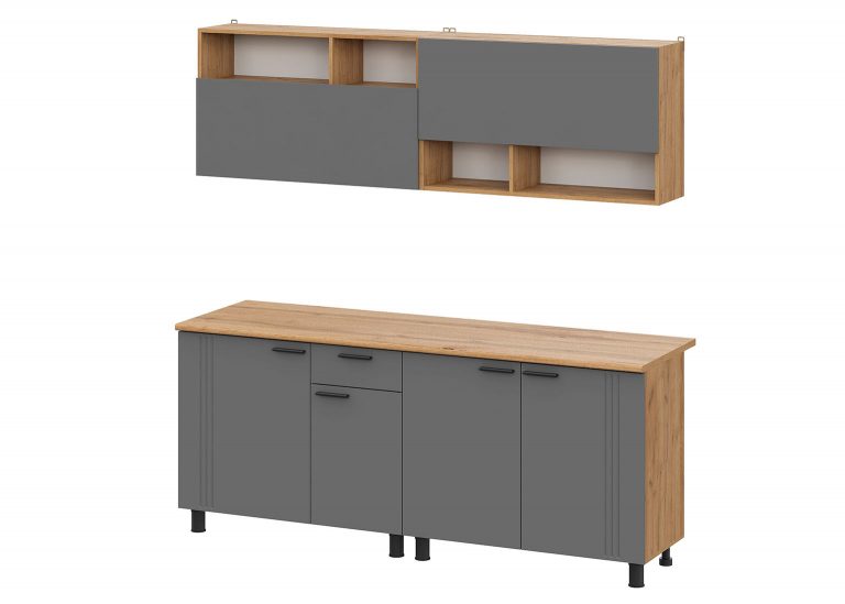 Кухня Монако Дуб Золотой Графит 2 м SV-Мебель 2