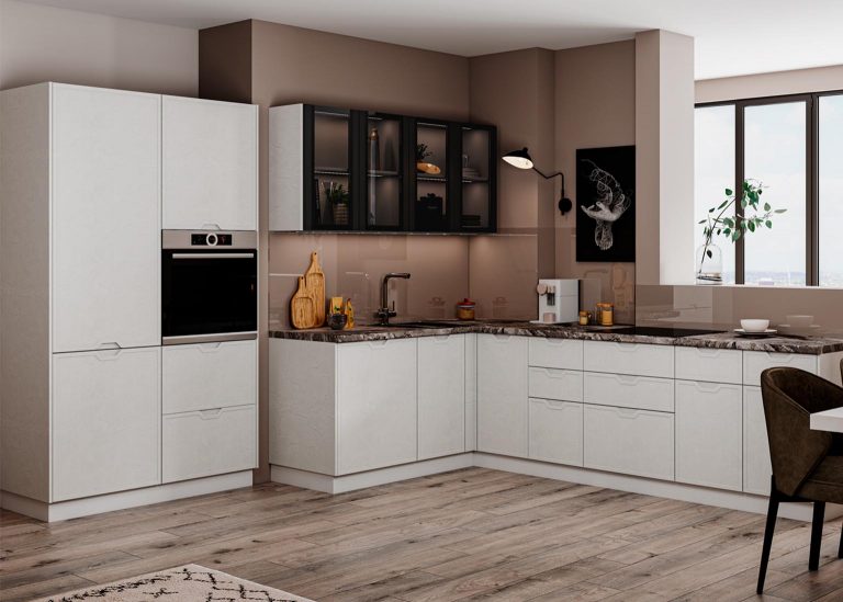 Модульная Кухня Арка МДФ Штукатурка белая ДСВ Парк Мебели