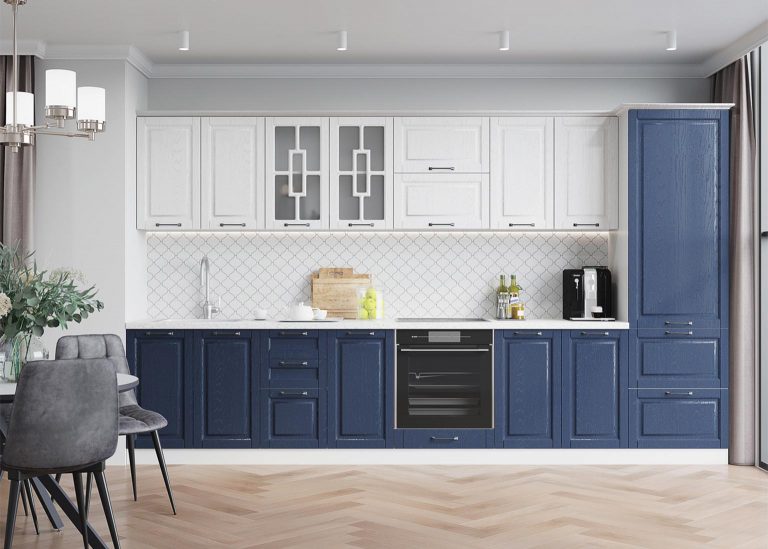 Модульная Кухня Гарда МДФ Джинс Белая ДСВ Парк Мебели