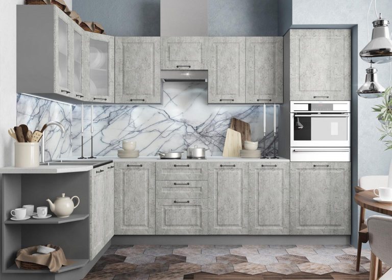 Модульная Кухня Капри МДФ Камень светлый ДСВ Парк Мебели