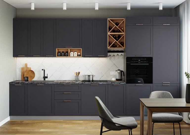 Модульная Кухня Квадро МДФ Черника ДСВ Парк Мебели