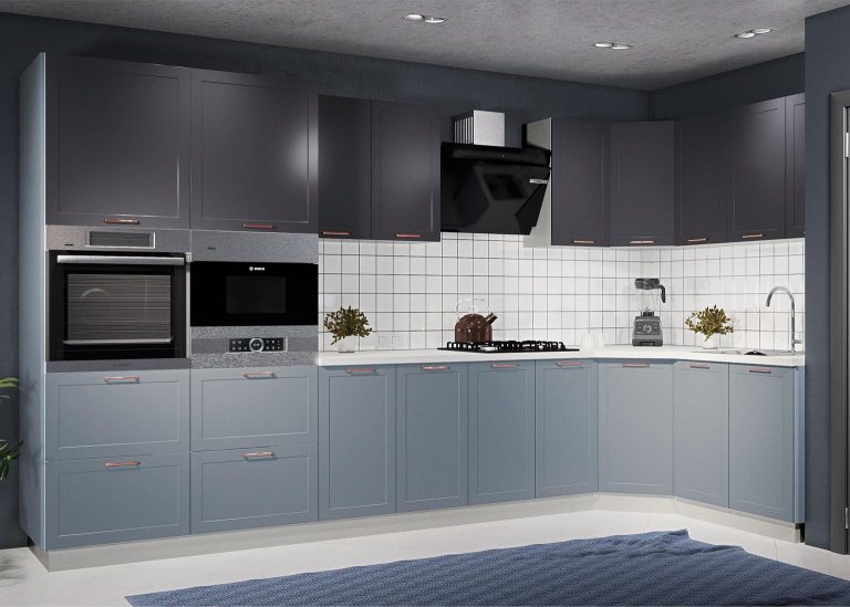 Модульная Кухня Квадро МДФ Лунный свет Черника ДСВ Парк Мебели