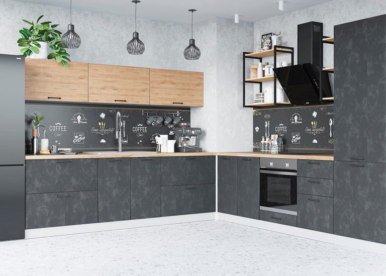 Модульная Кухня Лофт МДФ Дуб цикорий Бетон тёмный ДСВ Парк Мебели