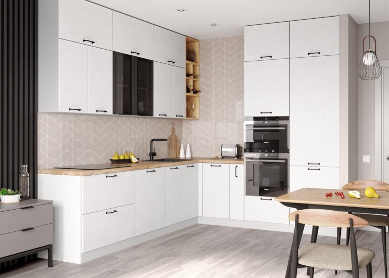 Модульная Кухня Лофт МДФ Штукатурка белая ДСВ Парк Мебели