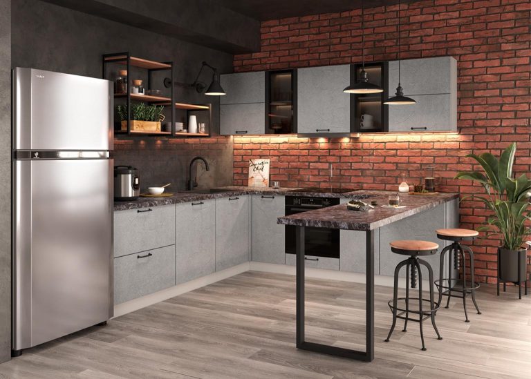 Модульная Кухня Лофт МДФ Штукатурка серая ДСВ Парк Мебели