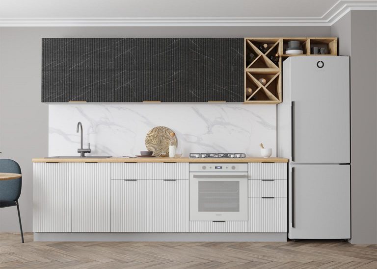 Модульная Кухня Монца МДФ Белый софт Мрамор Арктик Гранит Оникс ДСВ Парк Мебели