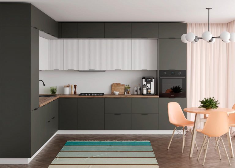 Модульная Кухня Монца МДФ Белый софт Ройс графит ДСВ Парк Мебели