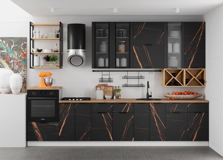 Модульная Кухня Монца МДФ Кварц чёрный ДСВ Парк Мебели