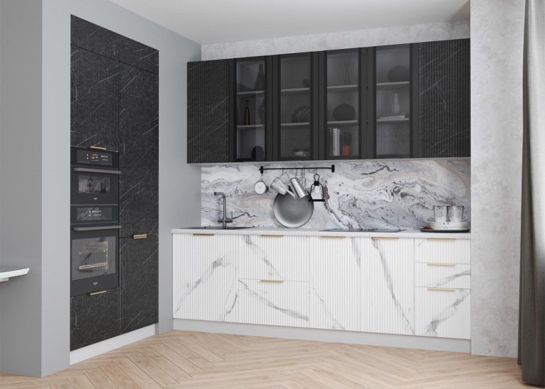 Модульная Кухня Монца МДФ Мрамор Арктик Гранит Оникс ДСВ Парк Мебели