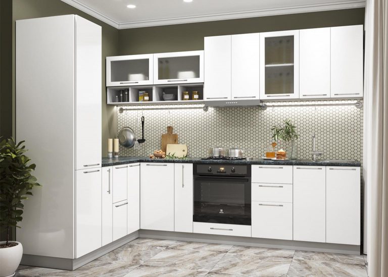 Модульная Кухня Оливия МДФ Белая ДСВ Парк Мебели