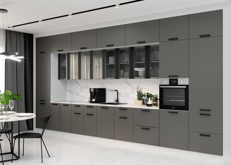 Модульная Кухня Ройс МДФ Графит софт ДСВ Парк Мебели