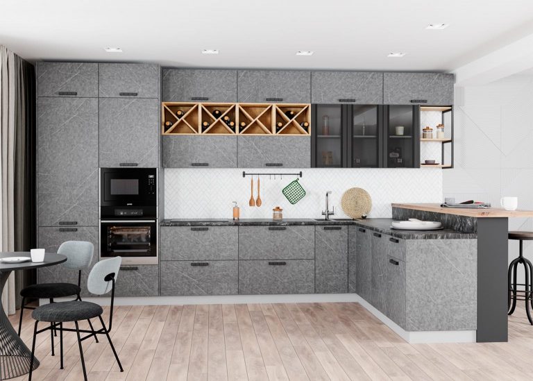 Модульная Кухня Ройс МДФ Гранит грей ДСВ Парк Мебели