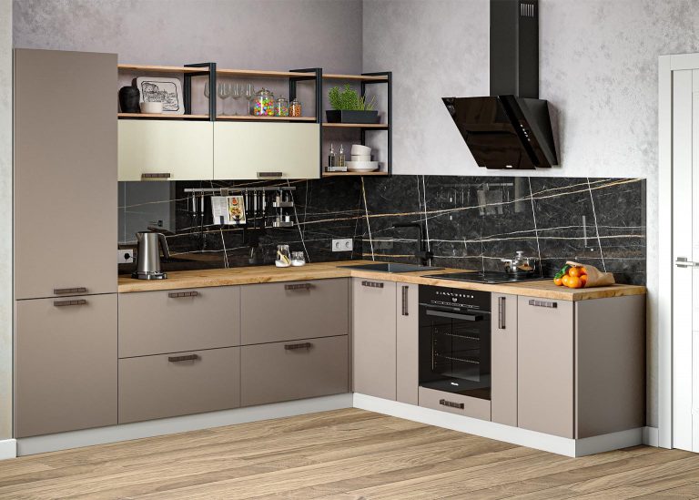 Модульная Кухня Ройс МДФ Грей софт Ваниль ДСВ Парк Мебели