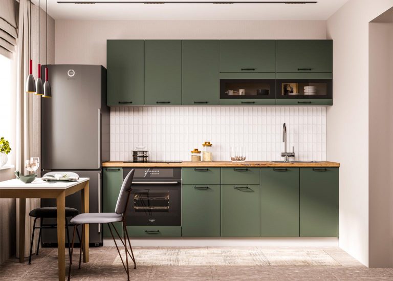 Модульная Кухня Ройс МДФ Оливково-зелёный ДСВ Парк Мебели