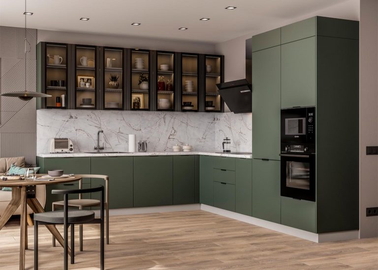 Модульная Кухня Ройс МДФ Оливково-зелёный ДСВ Парк Мебели