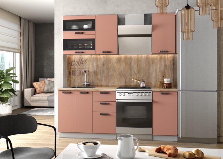 Модульная Кухня Ройс МДФ Персик софт ДСВ Парк Мебели