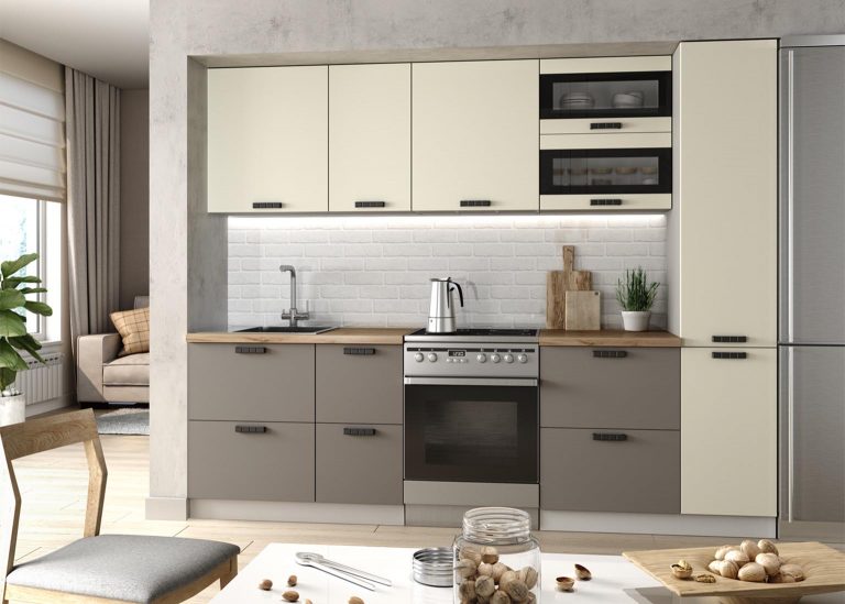 Модульная Кухня Ройс МДФ Ваниль софт Грей ДСВ Парк Мебели