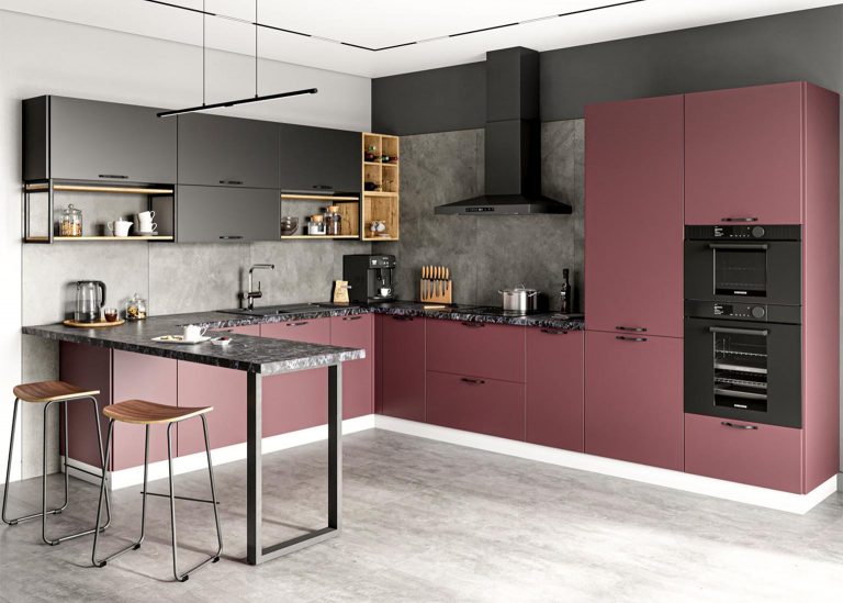 Модульная Кухня Ройс МДФ Вино софт Графит ДСВ Парк Мебели