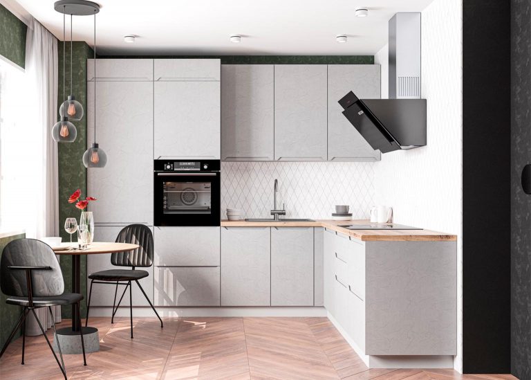 Модульная Кухня Тренто МДФ Штукатурка серая ДСВ Парк Мебели